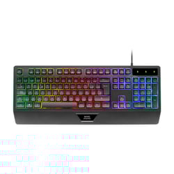 MARS GAMING MK124 H-MECH ERGONOMIC FULL KEYBOARD INTEGRATED PALM REST FRGB RAINBOW LIGHTING ADVANCED ANTI-GHOSTING MULTI-PLATFORM CO - Mars Gaming MK124PT