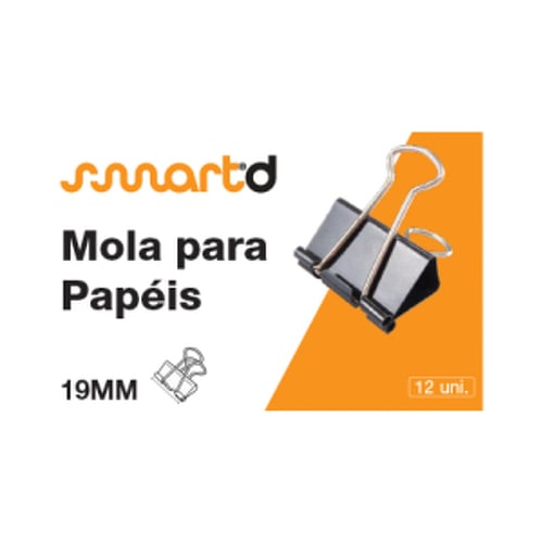 Molas para Papeis 19mm SmartD Cx 12un - SmartD SMD2030