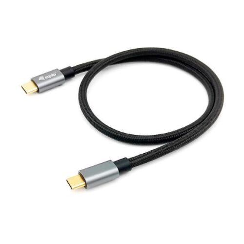 Equip Cabo USB-C 3.2 macho para USB-C macho 1m - Carregamento rápido - Caixa metálica - Cabo torcido - Equip 128354