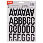 Autocolantes Apli Stick Letters Uppercase - Altura 40mm - Conjunto de 5 folhas - Preto - Identificação e marcação fáceis - APLI 211566