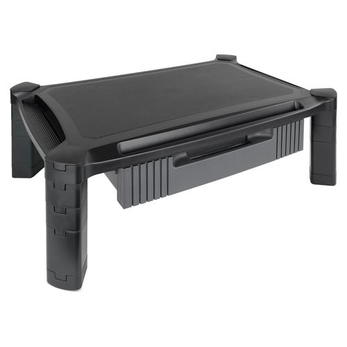 Suporte para monitor ou portátil Tooq com gaveta - Ajustável em altura - Peso máximo 10kg - Preto - Tooq MMPSSD01