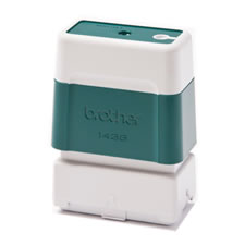 Suporte de carimbos verde. 6 carimbos de 14 x 38 mm - Brother PR1438G6P