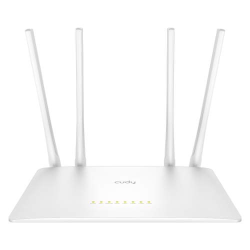 Cudy WR1200 Smart Router WiFi AC1200 Dual Band - 1x porta Wan 100/10 Mbps e 4x porta Lan 100/10 Mbps - 4 antenas externas - Cudy WR1200
