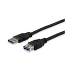 Equipar cabo de extensão USB A macho para USB A fêmea 3.0 - Conectores niquelados - 2m de comprimento - Cor preta - Equip EQ128398