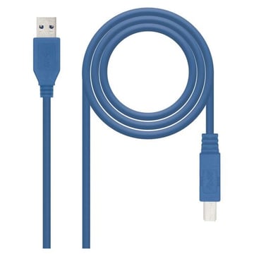 Cabo para impressora USB-A 3.0 macho para USB-B macho Nanocable 2m - Azul - Nanocable 10.01.0802-BL