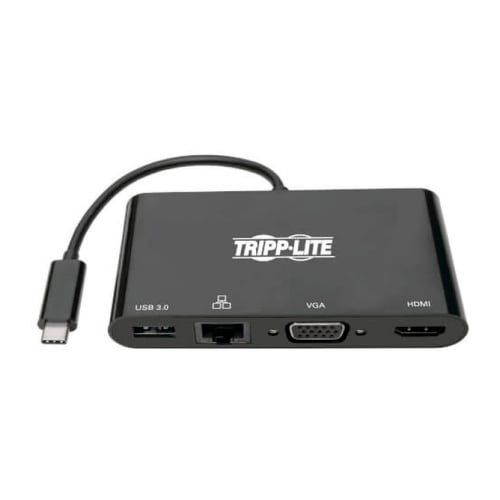 EATON USB-C MULTIPORT ADAPTER - 4K HDMI, VGA, USB-A, GBE, HDCP, BLACK - Eaton U444-06N-HV4GUB