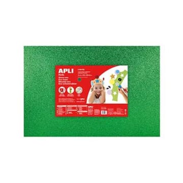 Placa de Cor Musgami 40x60cm 2mm c&#47; Purpurinas Verde 3Fls - APLI APL13173