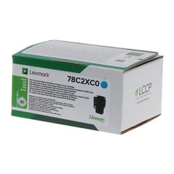 Lexmark CS421/CS521/CS622/CX421/CX522/CX622/CX625 Toner Original Cyan - 78C2XC0/78C2XCE - Lexmark 78C2XC0