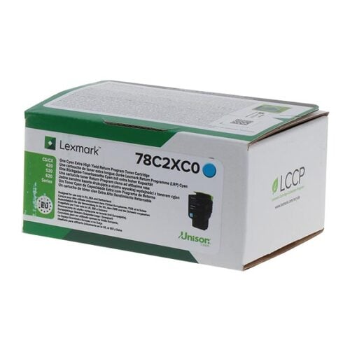 Lexmark CS421/CS521/CS622/CX421/CX522/CX622/CX625 Toner Original Cyan - 78C2XC0/78C2XCE - Lexmark 78C2XC0