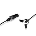 Carregador duplo USB para automóvel Subblim - Comprimento 1m - Carga rápida até 2.400Amp/12W - Exterior em fibra de nylon durável - Cor preta - Subblim 234507