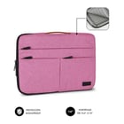 Bolsa para portátil Subblim Air Padding 360 13,3" a 14" - Proteção 360º com Air Padding - Vários bolsos - Resistente e durável - Cor-de-rosa - Subblim SUBLS-AP36004