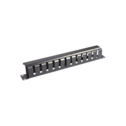WP RACK CABLE MANAGEMENT 1U METAL C/ TAMPA BLACK RAL 9005 - WP Rack WPN-ACM-301-B