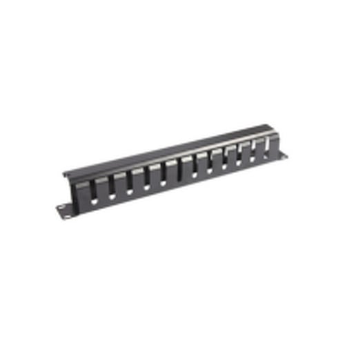 WP RACK CABLE MANAGEMENT 1U METAL C/ TAMPA BLACK RAL 9005 - WP Rack WPN-ACM-301-B
