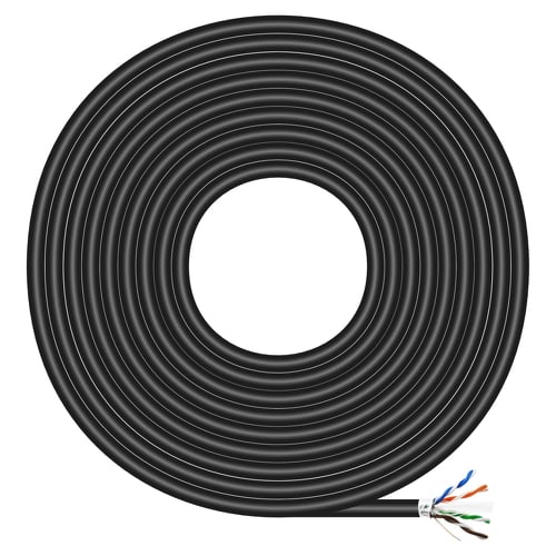 Aisens Cable de Red Exterior Impermeable RJ45 Cat.6 Ftp Rigido Awg24 - 100m - Color Negro - Aisens A135-0673
