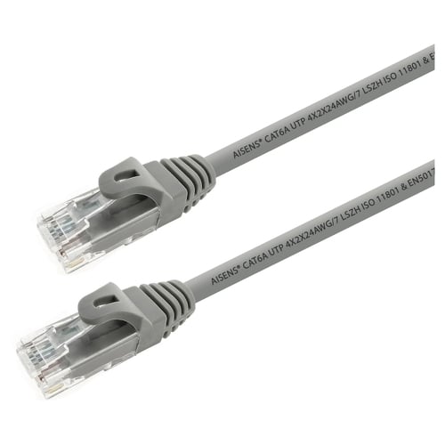 Cabo de rede Aisens Patch Cord RJ45 LSZH Cat.6A 500 Mhz UTP AWG24 - 0,25 m - Sem halogênio - 10 Gigabit/s - Cor cinza - Aisens A145-0324