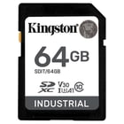 SDHC Card 64GB Industrial C10 UHS-I U3 V30 A1 pSLC - Kingston SDIT/64GB