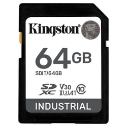 SDHC Card 64GB Industrial C10 UHS-I U3 V30 A1 pSLC - Kingston SDIT/64GB