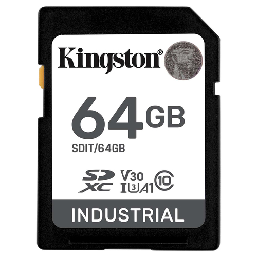 SDHC Card 64GB Industrial C10 UHS-I U3 V30 A1 pSLC - Kingston SDIT/64GB