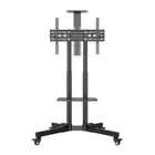 Unykach Soporte de Suelo con Ruedas para Pantallas 32"-75" - Bloqueo de Ruedas - Dos Bandejas - Peso Max 45Kg - VESA 600X400mm - Color Negro - Unykach 302437