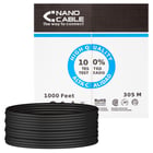 Carretel nanocabo de cabo de rede rígido à prova d'água para exterior RJ45 Cat.6 UTP AWG24 305m - Cor preta - Nanocable 10.20.0504-EXT-BK