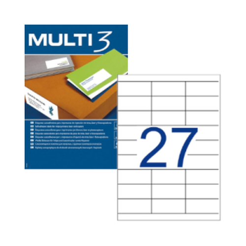 Etiquetas 070x030mm 100Fls A4 Multi3 2700un - Multi3 APL4722