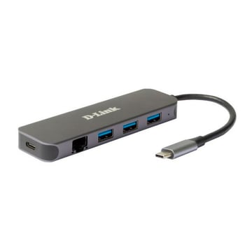 D-LINK HUB 5-IN-1 USB-C WITH GIGABIT ETHERNET/POWER DELIVERY - D-Link DUB-2334