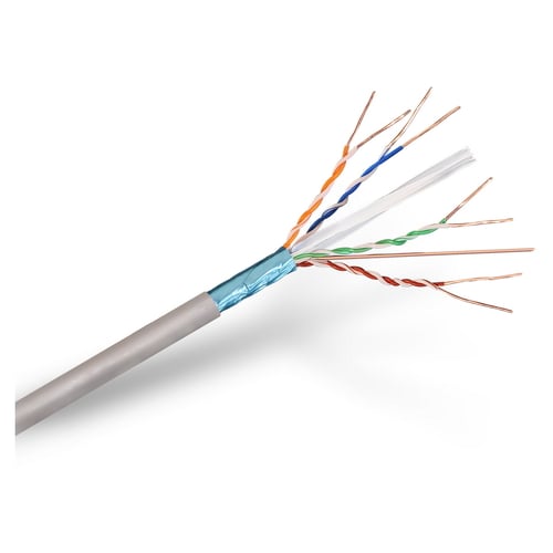 Cabo de Rede Aisens RJ45 Cat.6 FTP Rígido AWG24 - Bobina de 100m 100% Cobre para Instalação - Cor Cinza - Aisens A136-0281