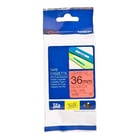Fita laminada. Texto preto sobre fundo vermelho. Largura: 36 mm. Comprimento: 8 m - Brother TZe461