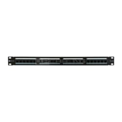 WP RACK PATCH PANEL 19" 1U 24P RJ45 CAT6A UTP C/ CABLE MANAGEMENT BLACK - WP Rack WPC-PAN-6AU-24