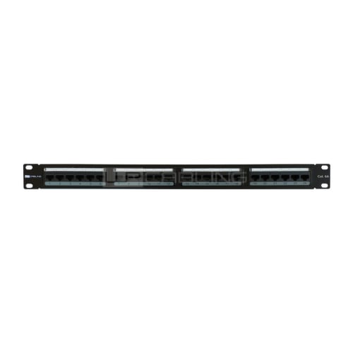 WP RACK PATCH PANEL 19" 1U 24P RJ45 CAT6A UTP C/ CABLE MANAGEMENT BLACK - WP Rack WPC-PAN-6AU-24
