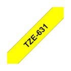 Fita Laminada 12mmx8mts Fundo Amarelo / Texto Preto - Brother BROTZ631