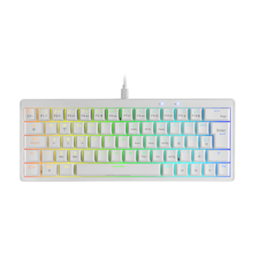 MARS GAMING MKMINIPRO HOT-SWAPPABLE RGB MECHANICAL 60 KEYBOARD ANTI-DUST BLUE SWITCHES SOFTWARE PORTUGUESE LAYOUT WHITE - Mars Gaming MKMINIPROWBPT