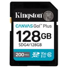 128GB SDXC Canvas Go Plus Gen4 200MB/s C10 UHS-I U3 V30 - Kingston SDG4/128GB