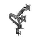 Suporte de mesa com pistão a gás Cromad para 2 monitores 17"-27" - Ajustável em altura, rotação e inclinação - Gestão de cabos - Peso máximo do braço 6,5kg - VESA máx. 100x100mm - Cromad CR1112