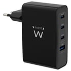 USB GAN AC charger 100W, 3x USB-C 100W PD3.0 QC4 +1x USB-A QC3. - Ewent EW1336