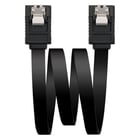 Cabo de dados nanocabo SATA III 6 Gbps com âncoras 0,50 m - Cor preta - Nanocable 10.18.1001-BK