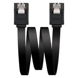 Cabo de dados nanocabo SATA III 6 Gbps com âncoras 0,50 m - Cor preta - Nanocable 10.18.1001-BK