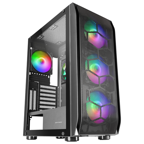 Caixa MARS GAMING MC-KX E-ATX XL CASE,5X 12CM ARGB FAN + CONTROLLER,CPU FREEZER,GLASS,FRONT MESH,BLK - Mars Gaming MCKX