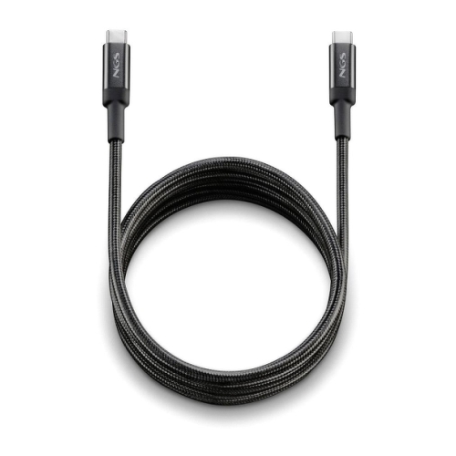 Cabo NGS USB-C macho para USB-A macho 2.0 2.0 USB-C - Carregamento ultrarrápido até 100W - Comprimento 2m - Preto - Cor preta - NGS 301227