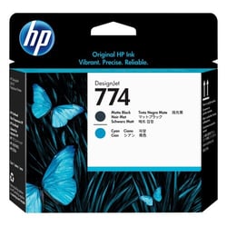 Cabeça de impressão original HP 774 - preto fosco, ciano - P2W01A - HP P2W01A