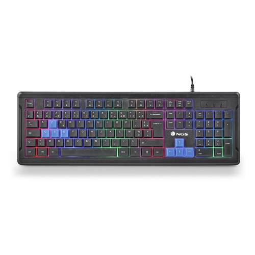Teclado gaming NGS GKX-305 French USB - 26 teclas anti-ghosting - Iluminação LED 5 níveis de intensidade - Teclas multimédia - Preto - NGS 268837