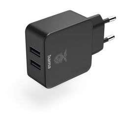 Carregador USB-A 2 Portas 12W Benfica Preto - Hama HAM211243