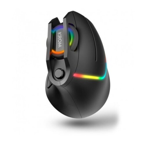 Rato Gaming Krom Kaox USB 6400dpi Vertical - 7 botões - Iluminação RGB com efeitos - Utilização com a mão direita - Preto - Krom NXKromKAOX