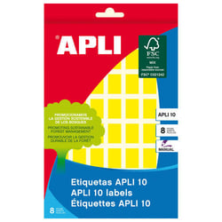 Etiquetas Apli 10 Amarelas 12 x 18mm 8 Folhas - APLI 208026