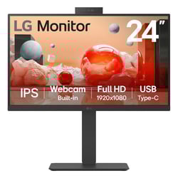 LG MONITOR IPS 24" (23.8") 16:9 FHD HDMI DP USB-C COLUNAS WEBCAM PIVOT 24BA850-B - LG 24BA850-B.AEU