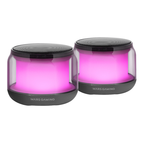 MARS GAMING MS-AURA BLUETOOTH 5.3 RGB 360 MINI SPEAKER 15W CUSTOM DSP CHIPSET CONTROL BOX BLACK - Mars Gaming MSAURA