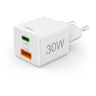 Carregador USB-C + USB-A 30W Rápido Mini-charger Branco - Hama HAM201992