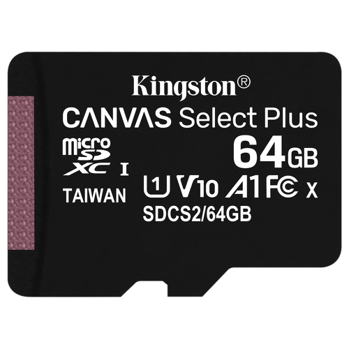 MicroSD Kingston Canvas Select Plus 64GB class10 UHS-I SDHC(100MB/s-85MB/s) - Kingston SDCS2/64GB