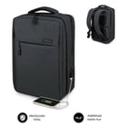 Mochila para portátil Subblim 15,6" - Espaço acolchoado para portátil - Bolso para tablet - Organizadores internos - Porta USB - Preto - Subblim 234142