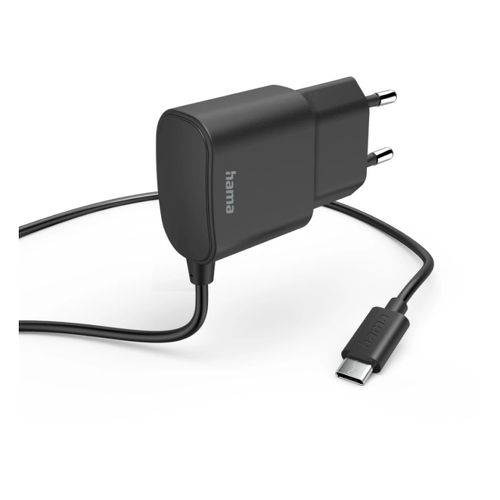 Carregador USB-C 12W Cabo 1m Preto - Hama HAM201618